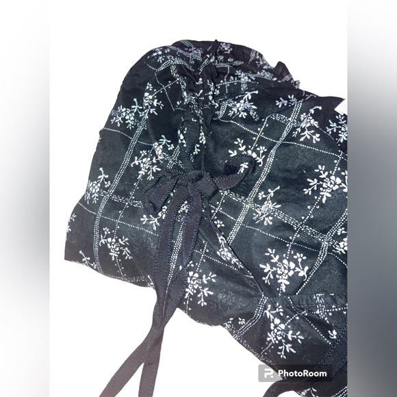 Cinq à Sept Romy Wildflower Print Double Tie Neck Blouse white black bows Size L - Picture 4 of 9